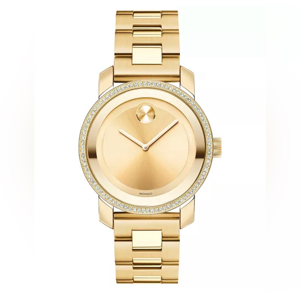 Movado Bold Diamond Gold Ion-Plated Watch
